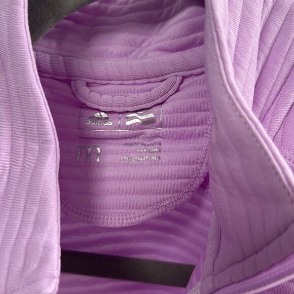 Adidas Lavender Ribbed Full Zip Up Jacket Lightweight - BRAND NEW - Size Medium - Picture 2 of 3